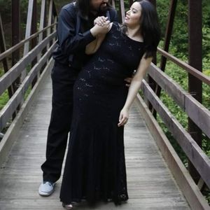 Beautiful black gown with sequins